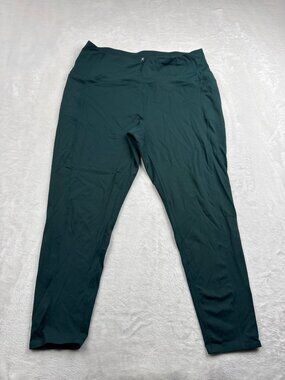 Danskin Womens High-Waist Full-Length Leggings XL Nylon Spandex Dark Green